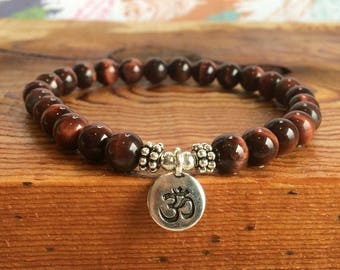 A Grade Red Tiger Eye Wrist Mala //  Personal Power - Protection - Inner Strength