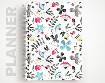 Undated Weekly Planner  |  Retro Floral Notebook Planner  |  Gifts for her
