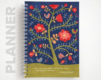 Undated Weekly Planner  |  Rose Tree Notebook Planner  |  Gifts for Her