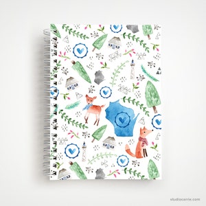 Wisconsin Home Notebook  | WI Notebook With Watercolor Art Cover | Wisconsin Travel Notebook | Wisconsin Housewarming Gift