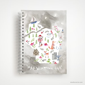Wisconsin Spiral Notebook  |  Woodland Wisconsin Notebook  |  Wisconsin Camping Notebook