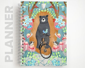 Undated Weekly Planner  |  Bear Woodlands Animal Notebook Planner  |  Gifts for Kids