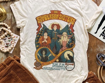Sanderson Sister Concert Poster Natural Colored Tee Shirt // Halloween Unisex Tee // Halloween Shirt