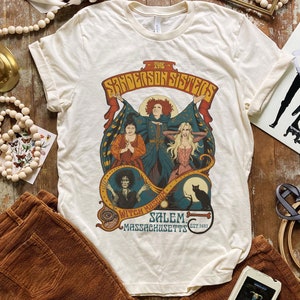 Sanderson Sister Concert Poster Natural Colored Tee Shirt // Halloween Unisex Tee // Halloween Shirt