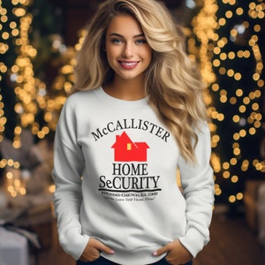 McCallister Home Security White Crew Neck Sweatshirt // Christmas Funny Unisex Sweatshirt // Home Alone Shirt