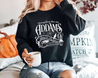 Addams Family Dead and Breakfast Black Sweatshirt // Halloween Unisex Sweatshirt // Halloween Shirt