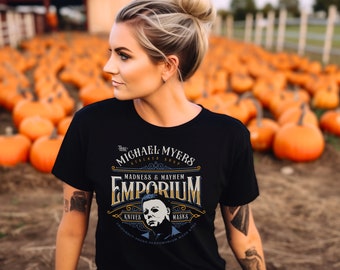 Michael Myers Emporium Comfy Black Colored Shirt // Funny Halloween Shirt // Unisex Halloween Shirt