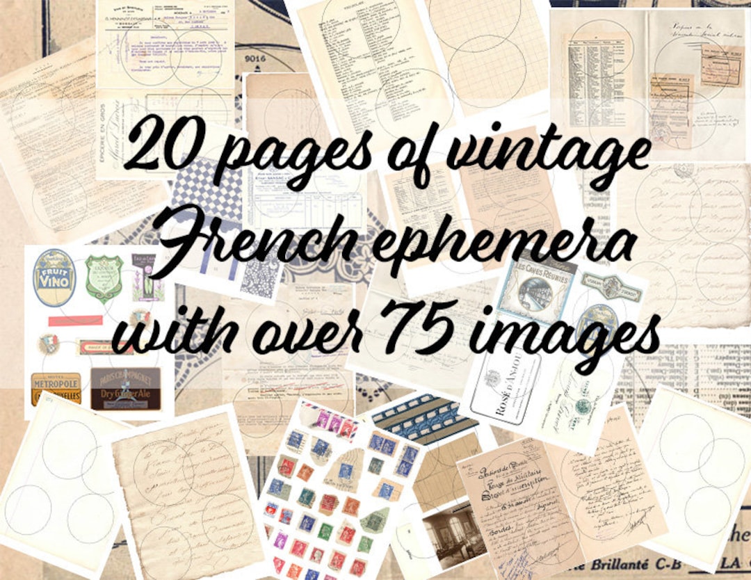 Vintage French Ephemera - Junk Journal Kit (digital Printable) - Etsy