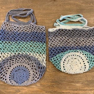 Sac de marché au crochet, sac de plage bohème fait main mandala image 2