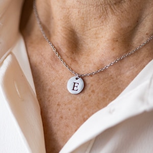 Tiny Initial Necklace, Letter Necklace, Stainless Steel, Minimalist Necklace, Gift Women, Silver Personalized Necklace, Custom Necklace