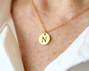 Collier lettre or, collier initiale personnalise, collier acier inoxydable, collier minimaliste initiale, collier personnalisé pour elle