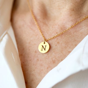 Tiny Gold Initial Necklace, Letter Necklace, Stainless Steel, Minimalist Necklace, Gift Women, Silver Personalized Necklace, Gold Necklace