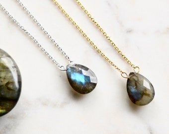 Labradorite A Grade Stainless Steel Necklace