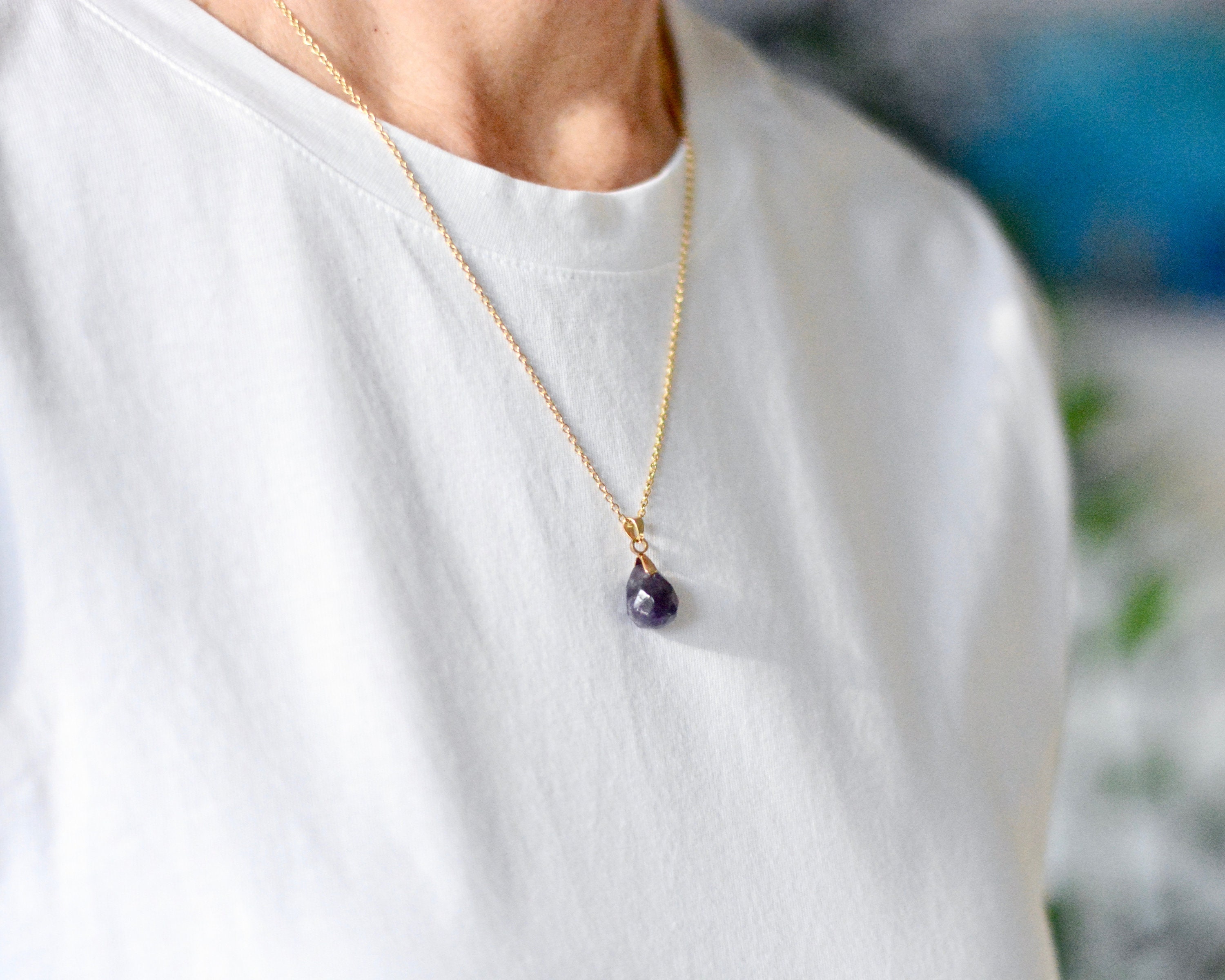 Tana Dainty Ribbon Stone Drop Gold Color Necklace main image 1