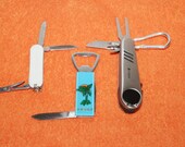Vintage Pocket Folding Camping Fishing Knives Lot of 3 Sets as Pictured