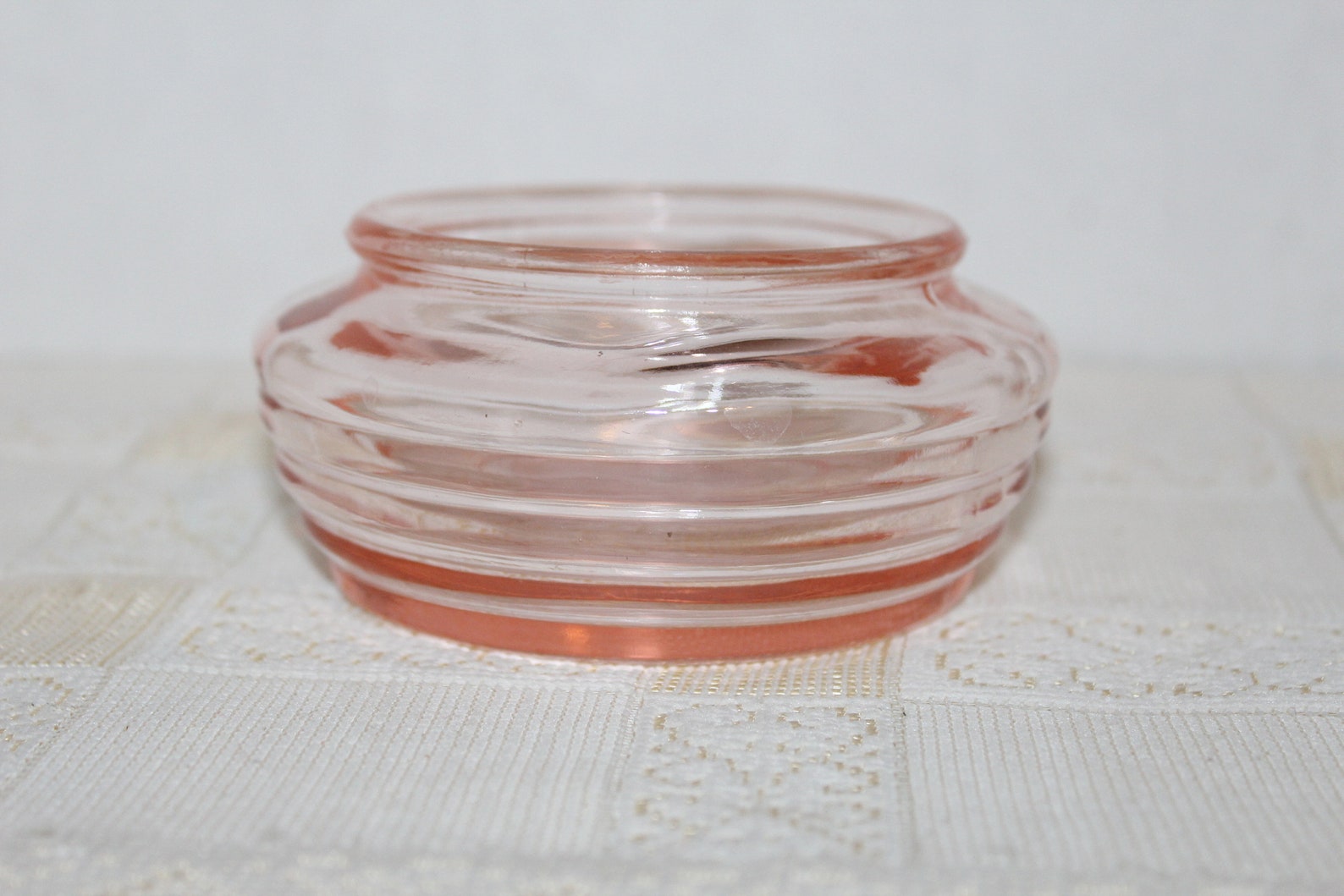 Vintage Pink Glass Cosmetic Jar Storage Jar Trinket Jar Wide Etsy