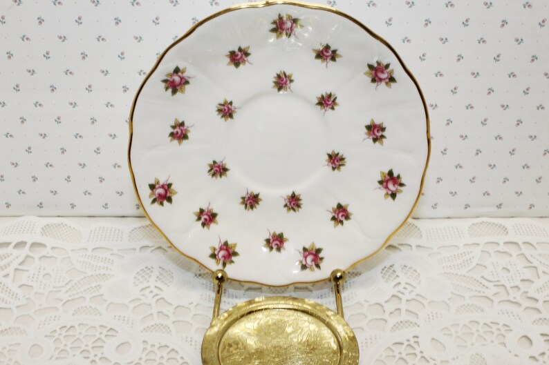 Vintage Aynsley Crocus Teacup & Saucer Set, Pink Rosebuds, Rosedale ...