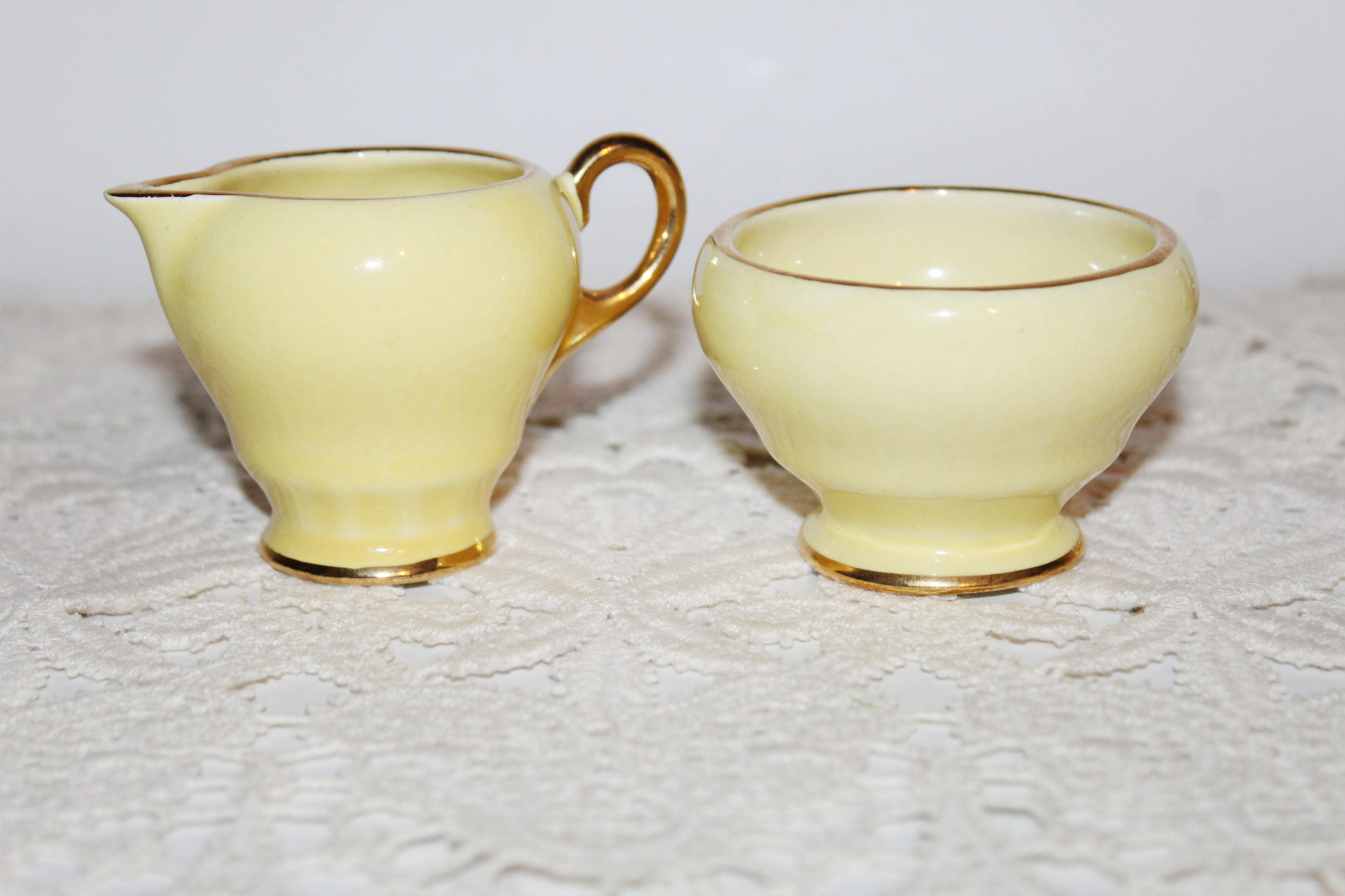 Pair of Yellow Vintage Mini Cream and Sugar Containers Maybe Etsy