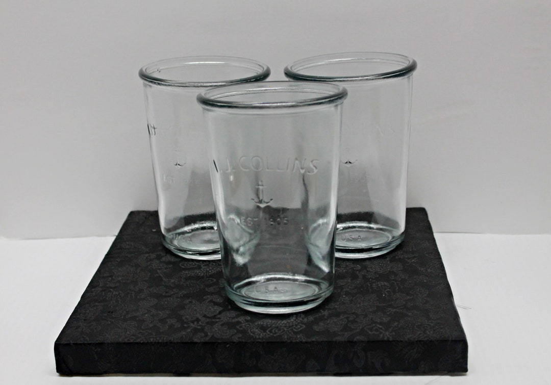 Vintage Anchor Hocking I. J. Collins 1905 Glass Tumblers Set Etsy