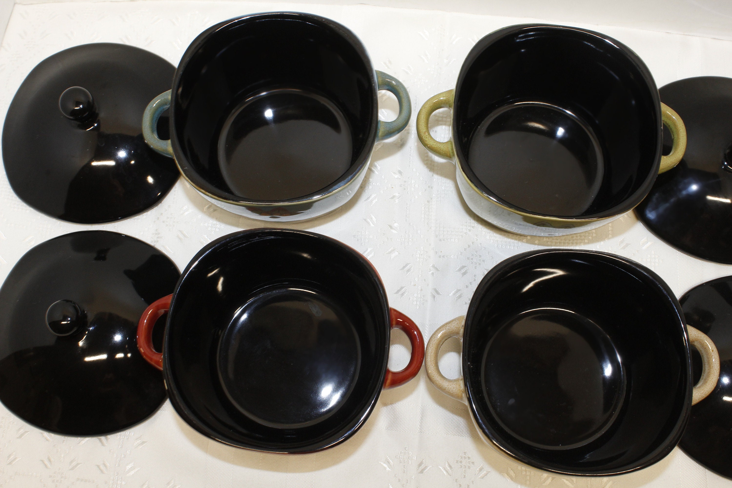 Stokes Stoneware Soup Pots Stew Bowls Square With Lids Set of Etsy