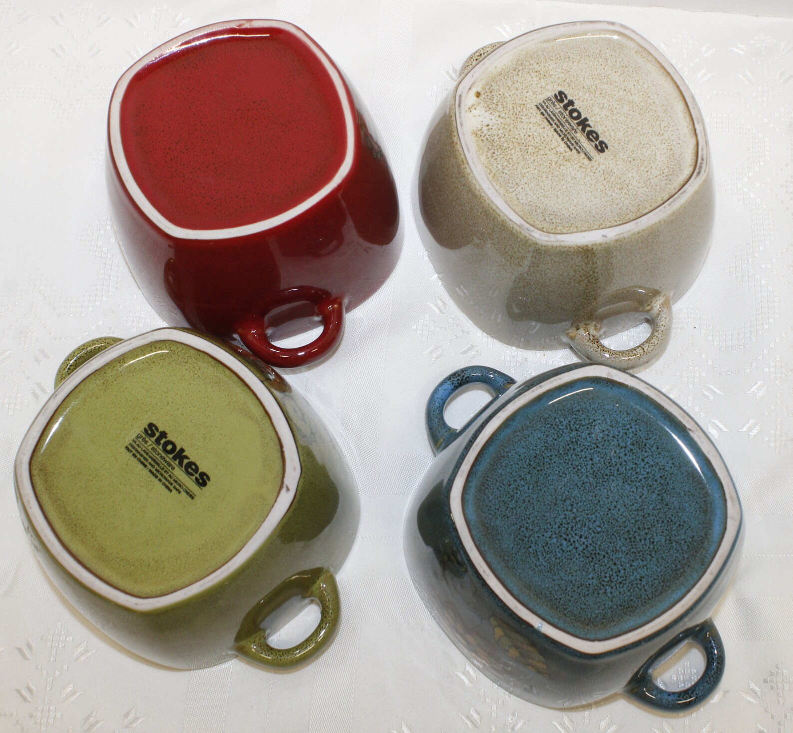 Stokes Stoneware Soup Pots or Bowls Square with Lids Set of 4 Etsy