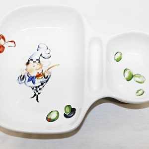 Vintage Skye Mcghie Olive Dish, Made for Avon Canada Ma Cuisine Skye Mcghie, Olive Dish Divided, Pictorials, Tapas Appetizer Dish