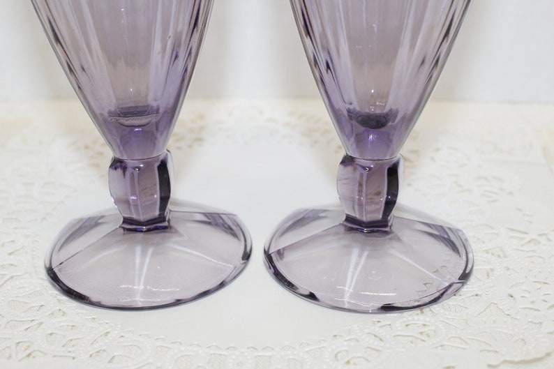Tall Vertical Ribbed Drinking Glasses in Amethyst Purple Tall Etsy