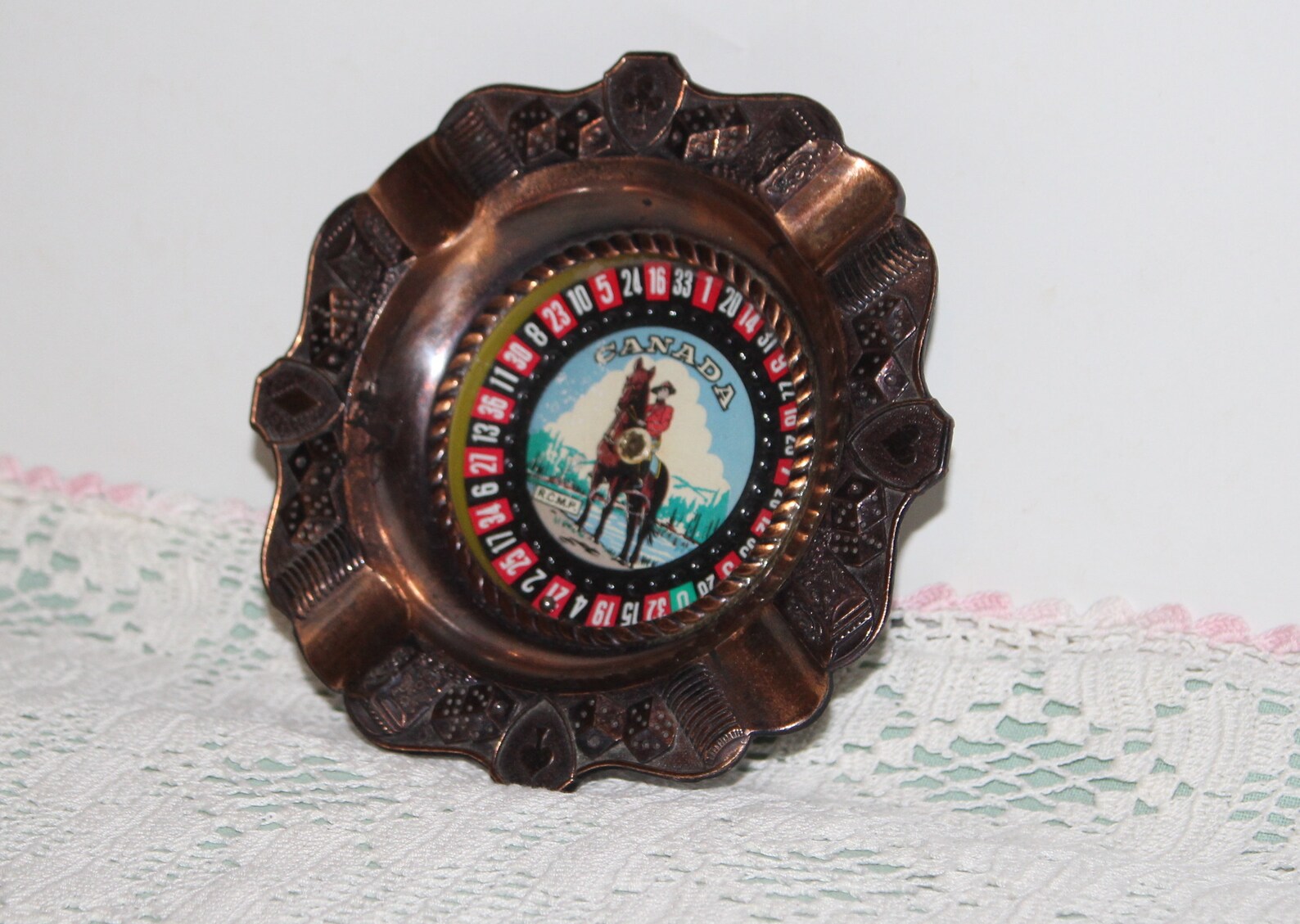 Vintage Copper Roulette Wheel Ashtray RCMP Canada Mounted Etsy