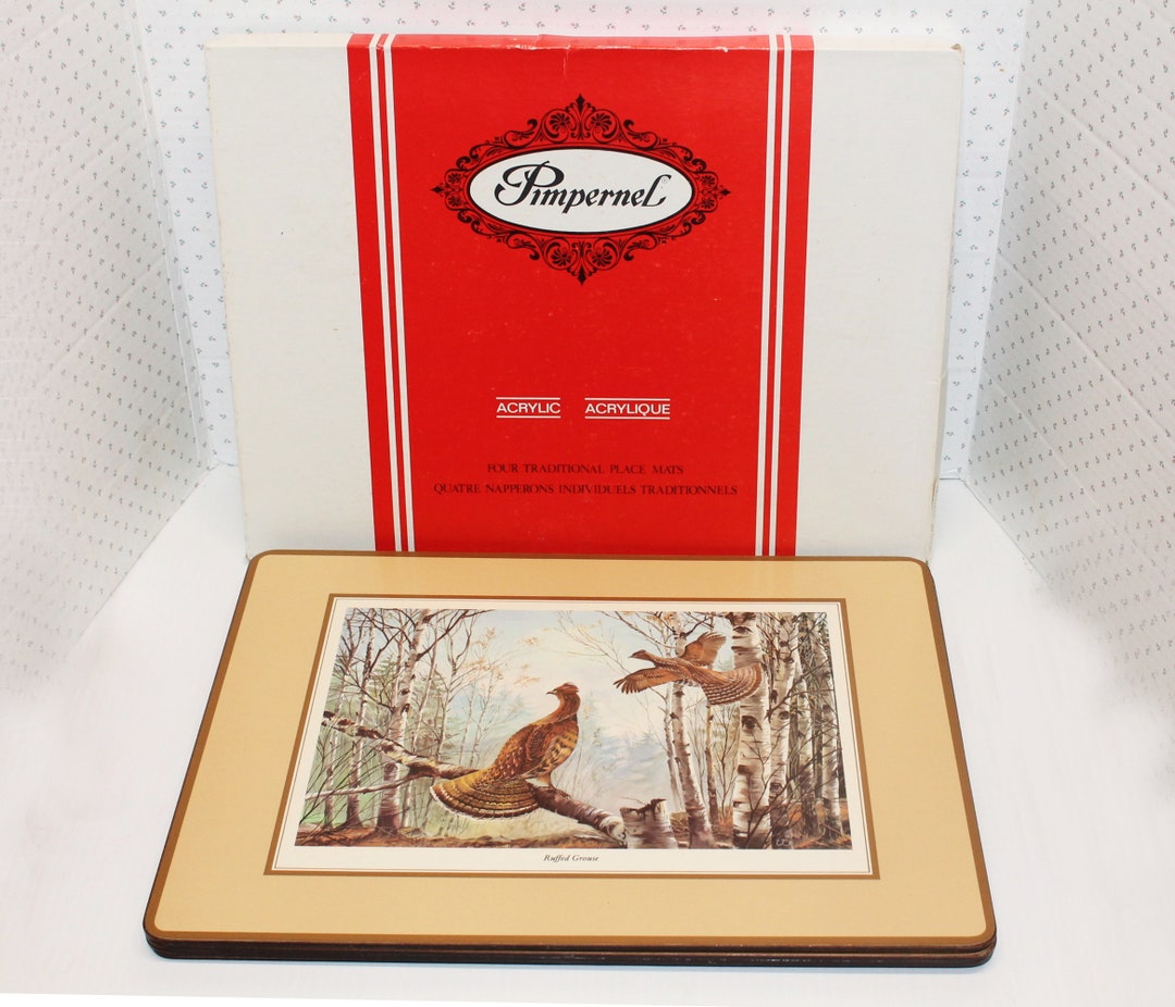 Vintage Pimpernel Place Mats, 4 Large Wild Game Birds, Beautiful Colors