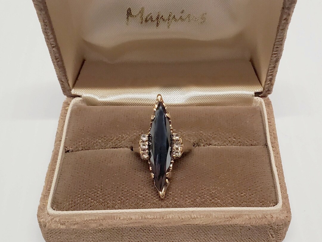 Vintage Black Alaskan Diamond Ring With Diamonds 10K Solid Etsy