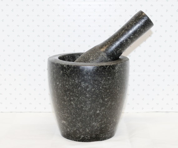 Buy Vintage Large Stone Granite Mortar & Pestle in Black for the Home  Kitchen Grind Your Own, Spices ,herbs and Seeds, Pills Online in India 