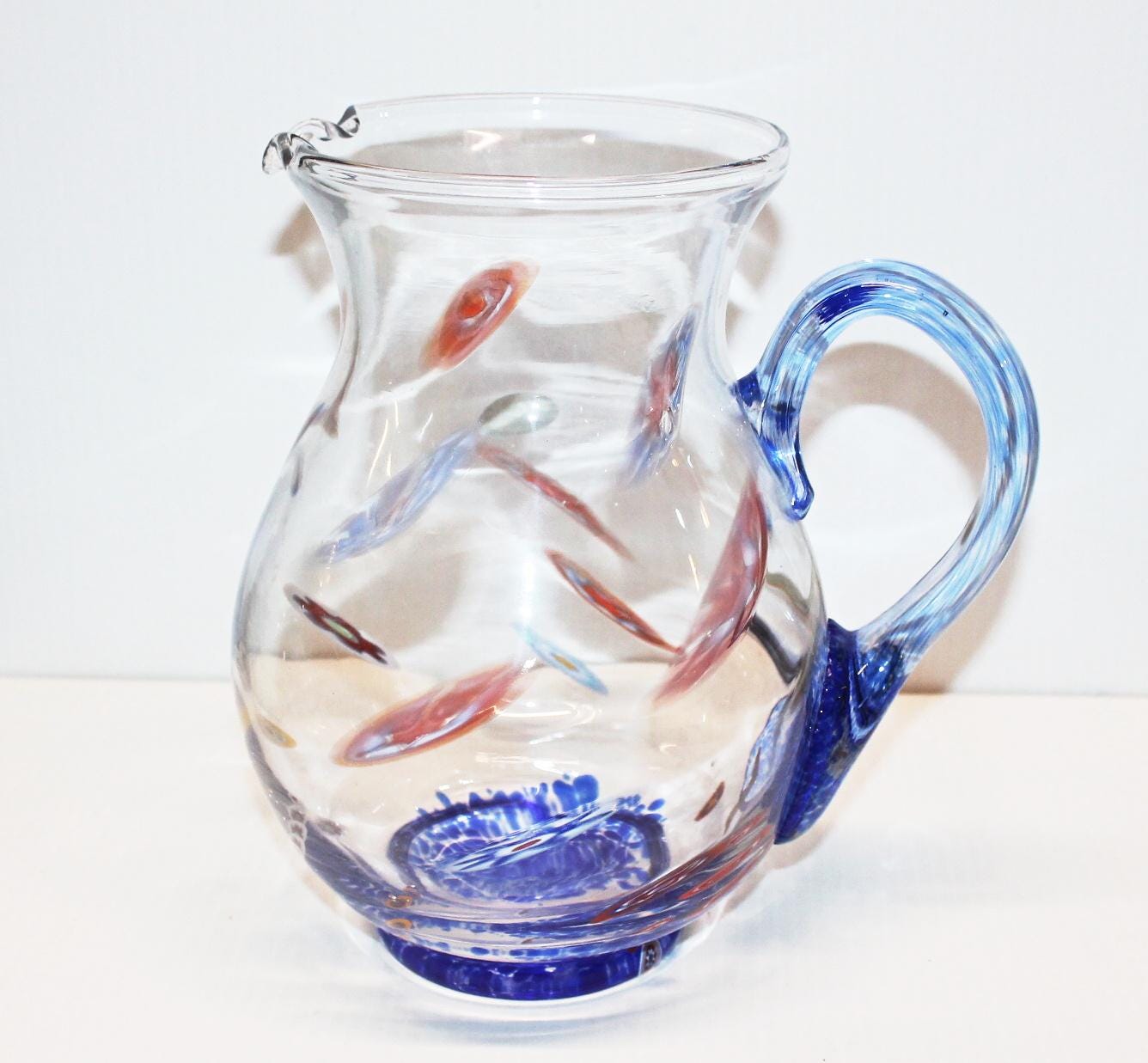 Pichet En Verre De Murano Millefiori - Leonardo - Vintage Italien - Multicolore