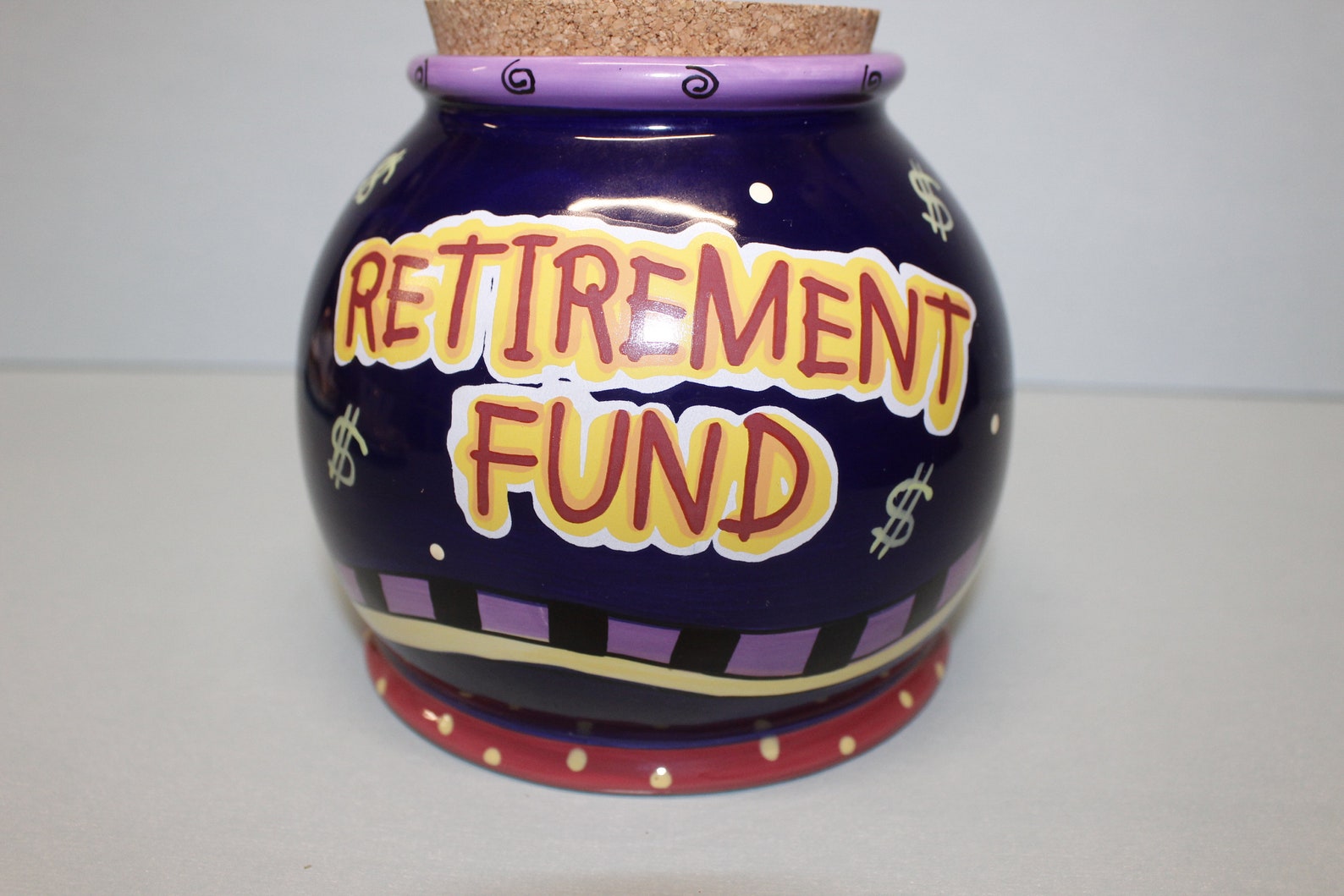 Vintage Ceramic Round Money Jar Retirement Fund Money Jar Coin Etsy