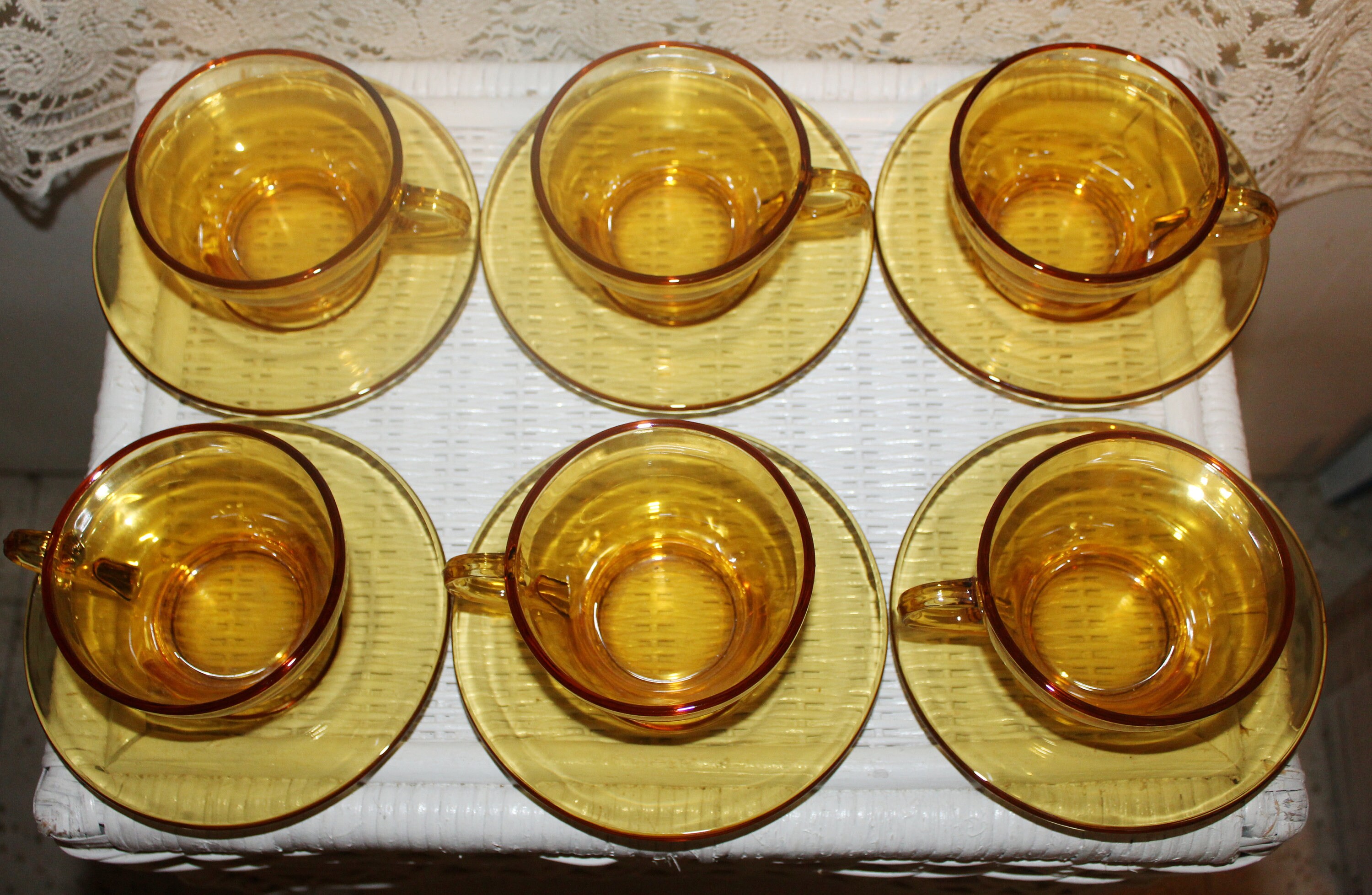 Amber glass cups Clearance