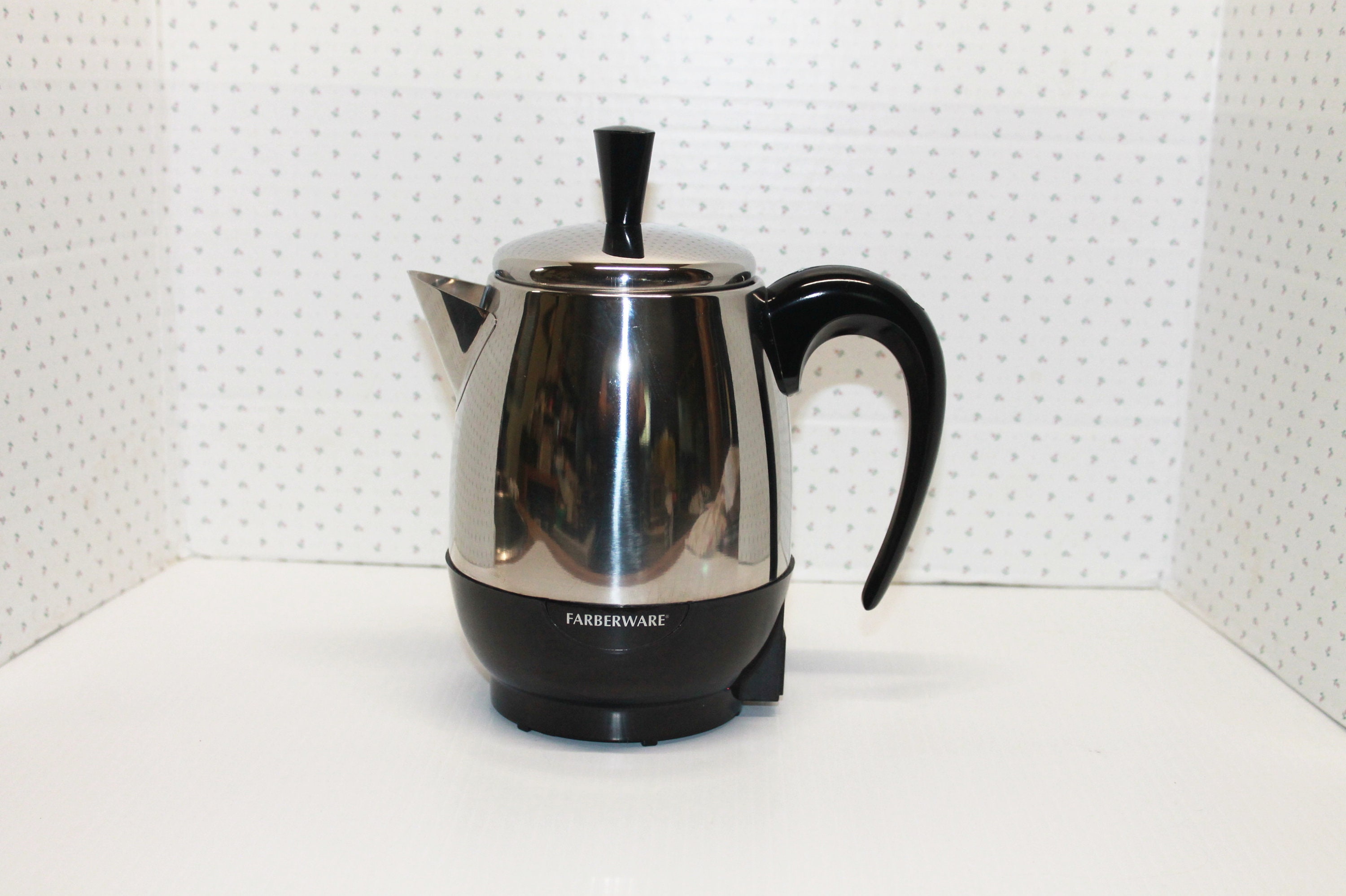 Farberware Percolator 2 4 Cup Electric Coffee Percolator Maker Stainless Steel Basket Stem Excellent Condition Etsy Finland