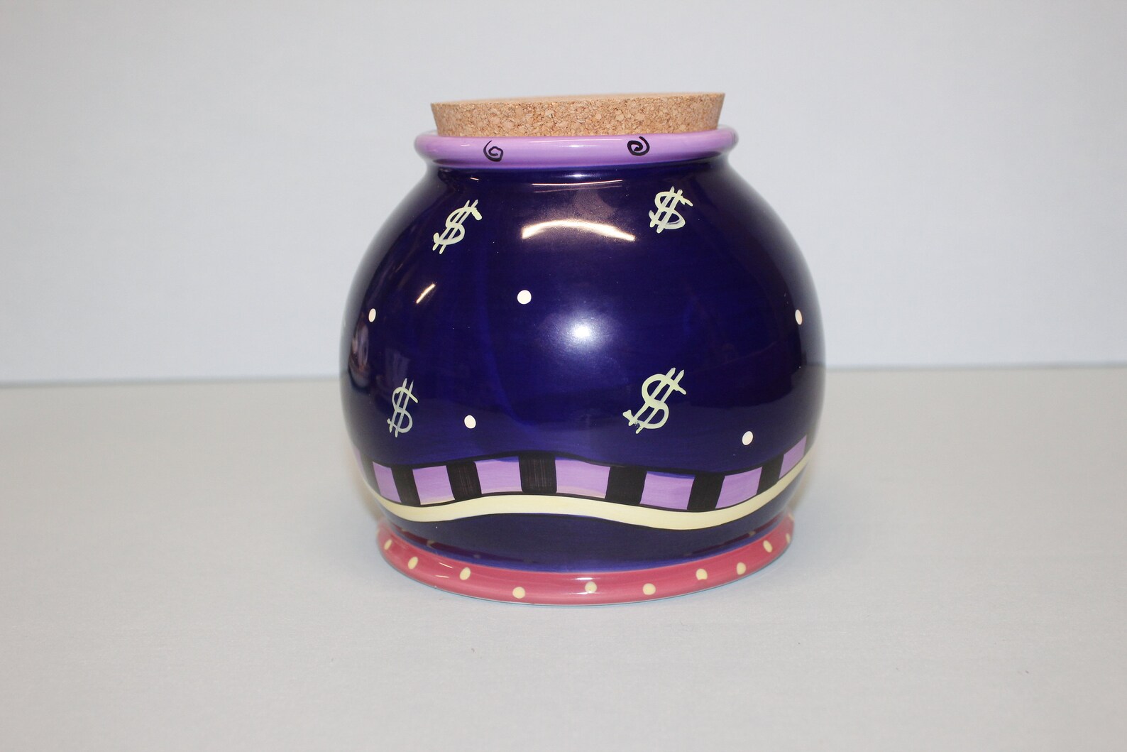 Vintage Ceramic Round Money Jar Retirement Fund Money Jar Coin Etsy