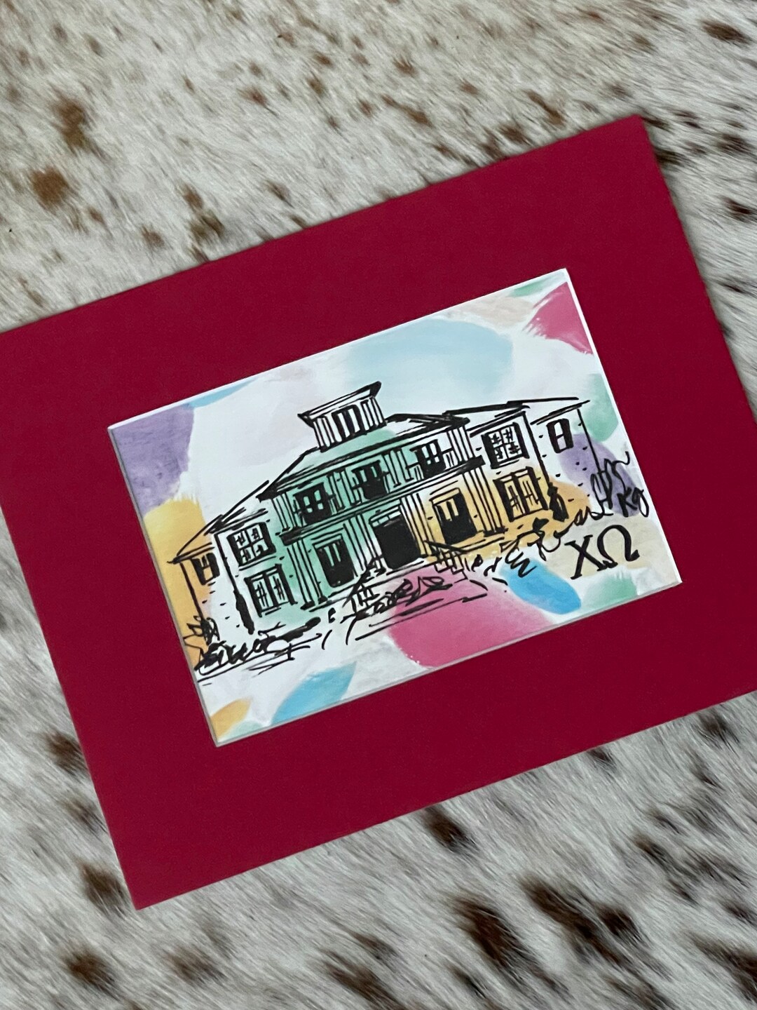 Chi Omega Southern University 5x7 Print W/matte on Highend