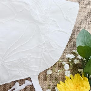 Embroidered Cotton Baby Bonnet, Brimmed or Brimless