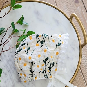 Daisy Cotton Baby Bonnet