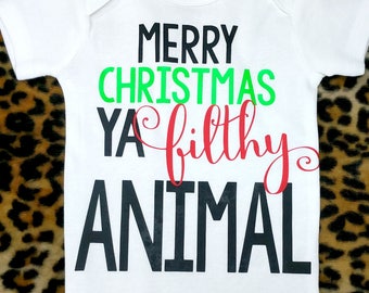 merry christmas ya filthy animal vinyl printed bodysuit or t shirt home alone shirt home alone creeper baby girls clothing baby boys - Merry Christmas Ya Filthy Animal Onesie merry christmas ya filthy animal vinyl printed bodysuit or t shirt home alone shirt home alone creeper baby girls clothing baby boys - Merry Christmas Ya Filthy Animal Onesie