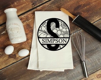 Last Name Tea Towel