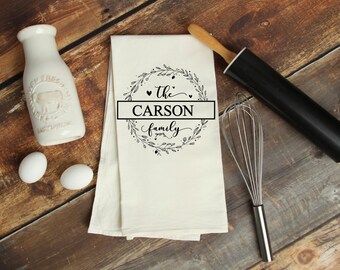 Last Name Tea Towel