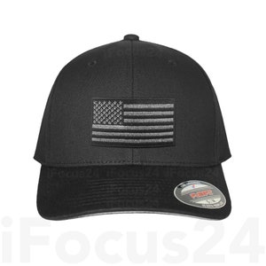 Black USA US American Flag Tactical Operator Flex Fit Baseball Fit Hat Cap