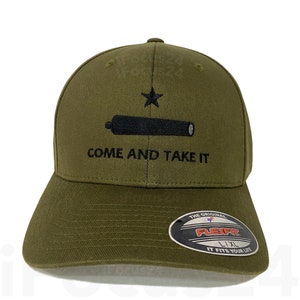 Come And Take It Embroidered Olive Military FlexFit 5001 Hat Dad Bday Gift Cap