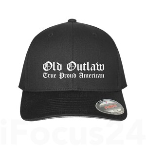 Old Outlaw True Proud American Fitted Flex Fit Hat Round Bill Papa Dad&#39;s Cap