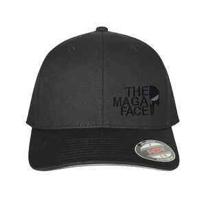 Die MAGA Face Flex Fit Hat Erwachsene Gun 2A Papa's Trump Skull Logo Baseballkappe Black