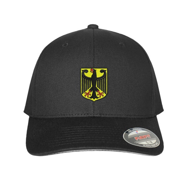 Deutschland Embroidered Logo FlexFit Hat Ball Fitted Germany Cap
