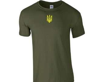 Ukraine Trident Coat of Arms Logo T-shirt, Zelensky Trident Army Military Tee