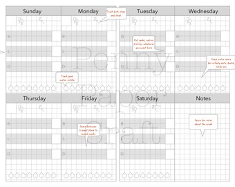 Field Notes Traveler's Notebook Food Journal Printable Week on 2 Pages