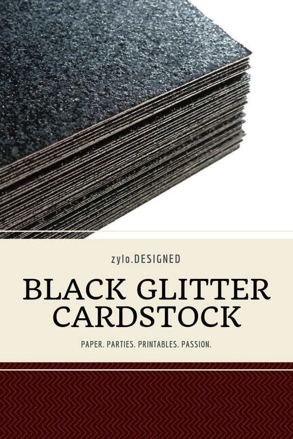 Buy 25 Black Glitter Cardstock Sheets. Halloween Decoration Goth